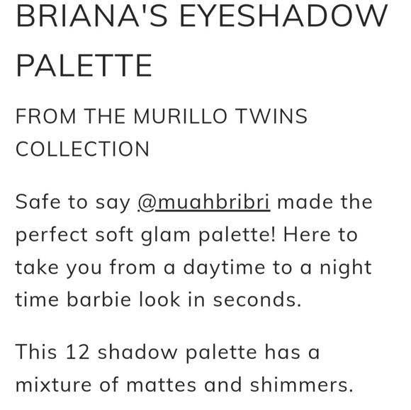 Murillo Twins X Beauty Creations Briana Eyeshadow Palette **NEW - Picture 4 of 4